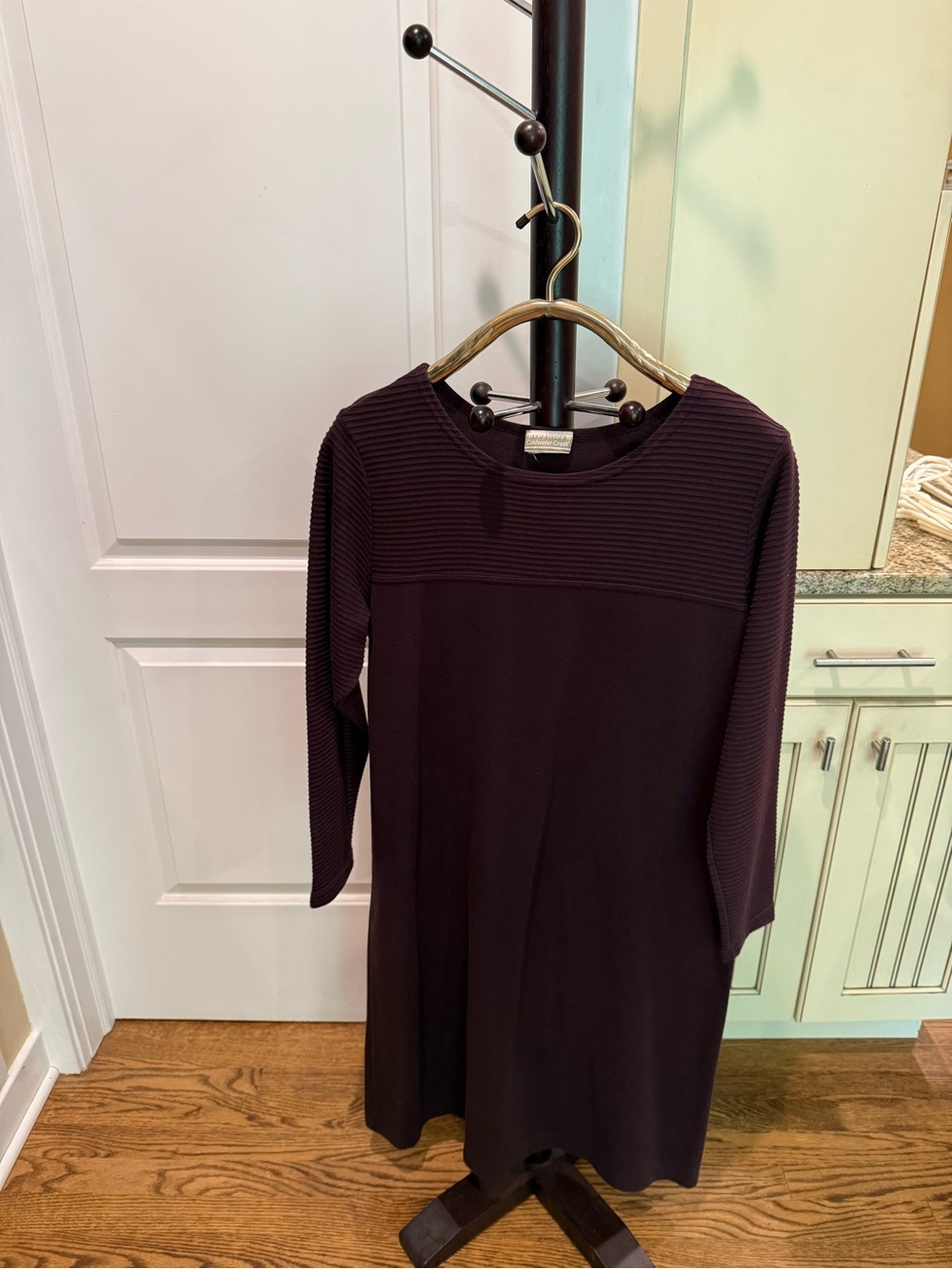Coldwater Creek Long-Sleeve A-Line Dress - Plum